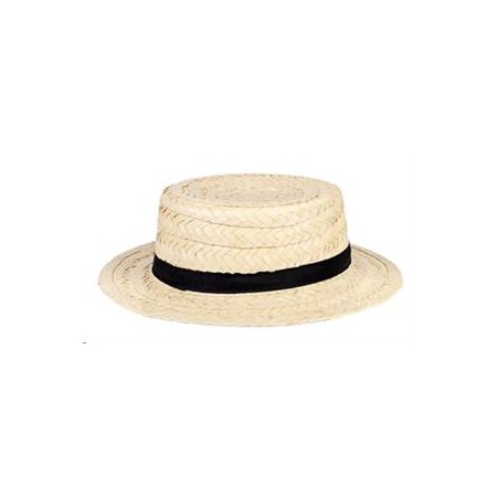 Canotier - paille - taille adulte - haut 11 cm diam 29 cm