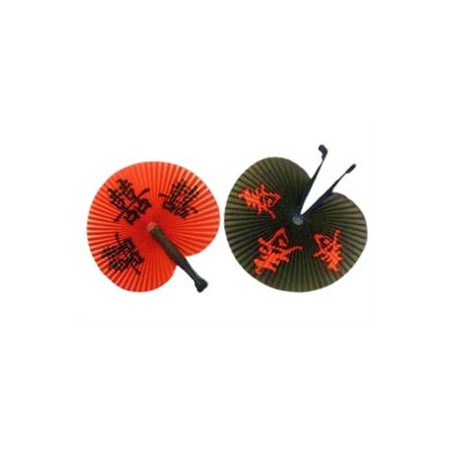 Eventail chinois en papier 23cm - 2 couleurs ass. (vendu à l'unité)