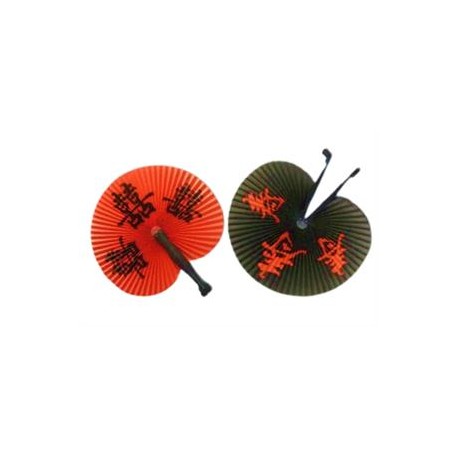 Eventail chinois en papier 23cm - 2 couleurs ass. (vendu à l'unité)