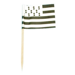 Drapeaux mini Bretagne x50 papier - 3.5 x 2.5cm (pic en bois de 6.5cm)