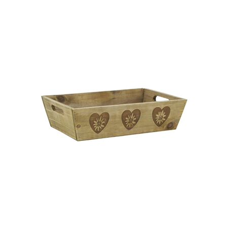 Caisse en bois motif Edelweiss 33 x 22 x 9 cm
