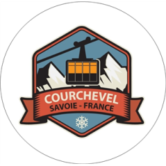 Badge métallique COURCHEVEL SAVOIE - Diam 65mm