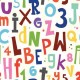 Tissu Alphabet coton - Larg. 140cm (vendu au mètre)