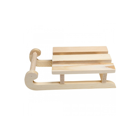 Luge en bois naturel 19,5 x 10cm