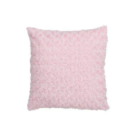 Coussin Imitation Fourrure Bouclée 45x45cm Rose