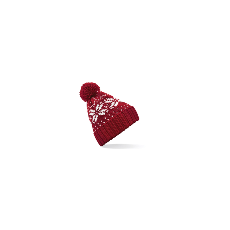Bonnet d'hiver - taille adulte (Rouge et blanc)