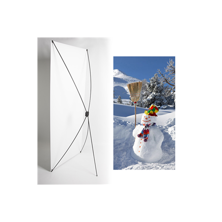 Kakemono Bonhomme de neige - 180 x 80 cm - Toile M1 avec structure  X- Banner