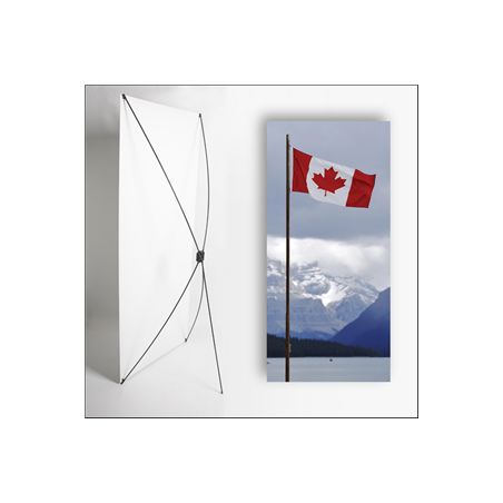 Kakemono Canada Drapeau  - 180 x 80 cm sur Toile M1 avec structure  X- Banner