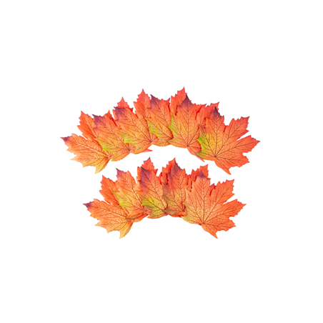 12 Feuilles d'Érables Dégradé de Couleurs Automnales (tissu) 9,5 x 10,5 cm