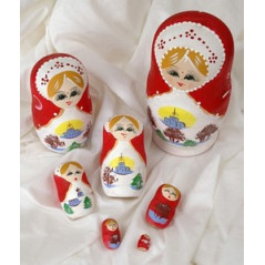 Poupées russes gigones x 7 différents coloris - Bois - de 2 à 20 cm