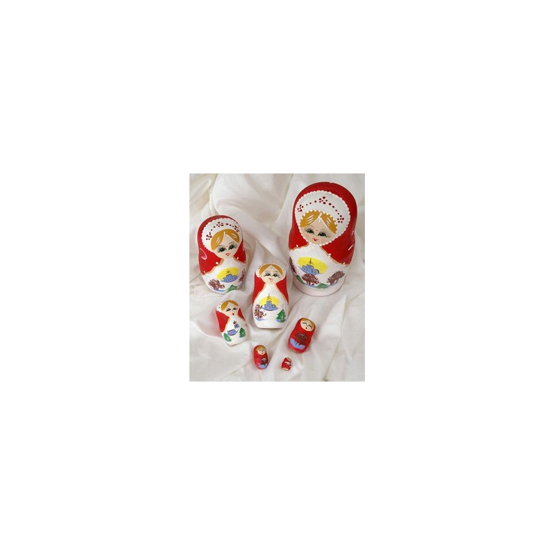 Poupées russes gigones x 7 différents coloris - Bois - de 2 à 20 cm