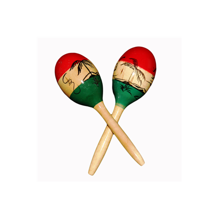 Paire de maracas traditionnelle - bois - H. 25cm
