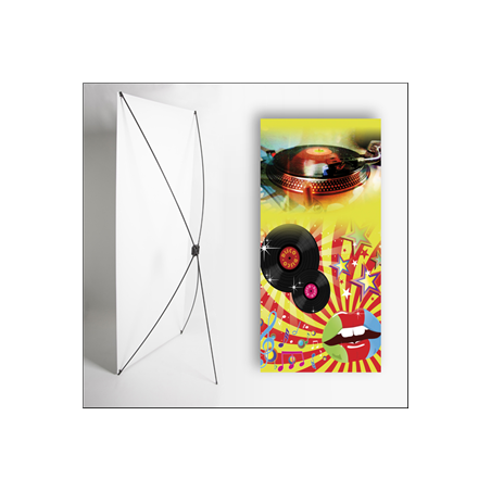 Kakémono Musique Disco 80 x 180 - Toile M1 / X Banner