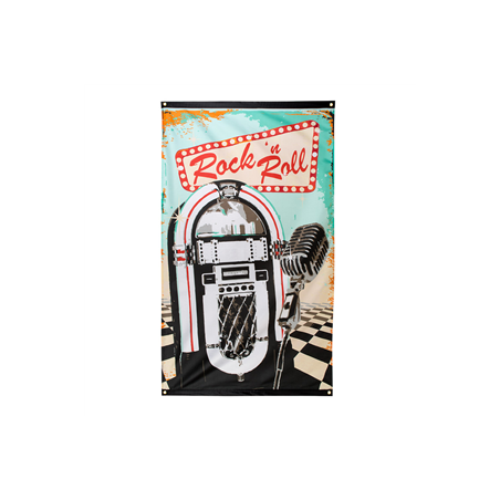 Drapeau Rock 'n Roll - tissu - 150 x 90cm