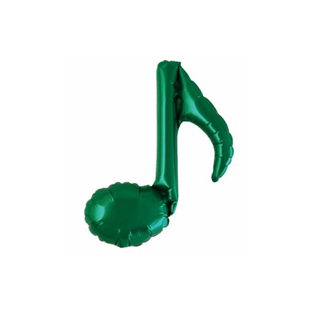 Ballon mylar Note Musique vert - Haut. 23cm