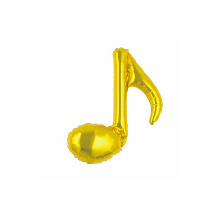 Ballon mylar Note Musique doré - Haut. 23cm