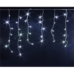 Guirlande stalactite leds -L 16 m - H 54 - blanc pur - cable blanc- 24v