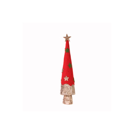 sapin conique rouge/vert naturel diam:11x h:49 cm
