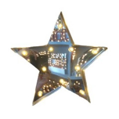 Etoile à LED - effet miroir - 10 points lumineux - 34 x 5cm (prevoir 2 piles LR6