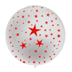 Ballon rond argent métal motif Étoiles - Diam. 60cm
