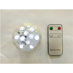 Pavet LED blanc pur, avec télécommande (3 piles LR3 non incluses)