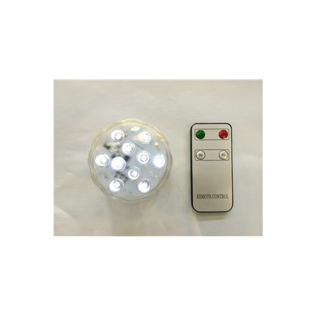 Pavet LED blanc pur, avec télécommande (3 piles LR3 non incluses)