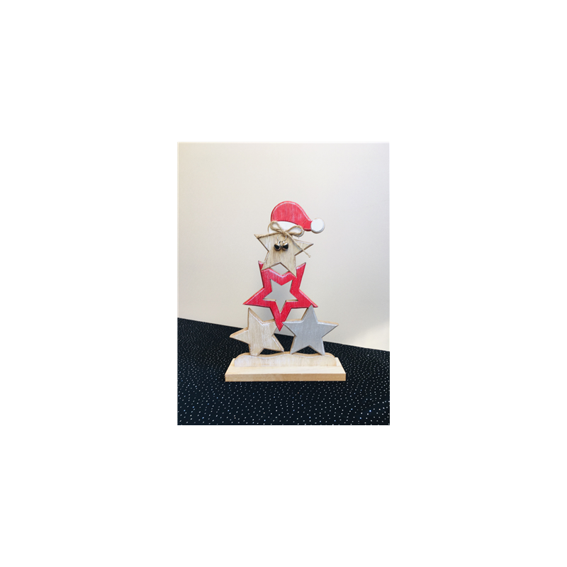 Sapin d'étoiles en bois - Haut 29cm