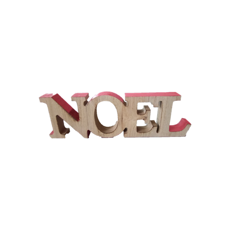 NOEL en bois sur socle - 23 x 15cm