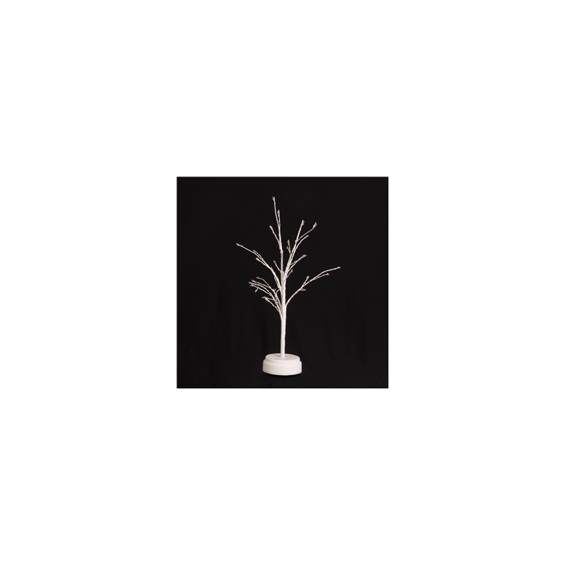 Sapin LED blanc à piles - Haut 40cm (piles non fournies - 3 LR6)