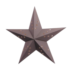 Lanterne étoile grise carton - Diam 60cm