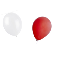 Ballon blanc et rouge x8 - Diam. 29cm