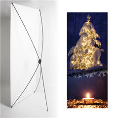 Kakemono Noel sapin - 180 x 80 cm - Toile M1 avec structure  X- Banner