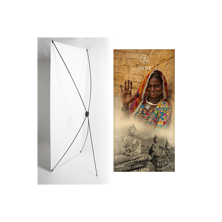 Kakemono Inde femme - 180 x 80 cm - Toile M1 avec structure  X- Banner