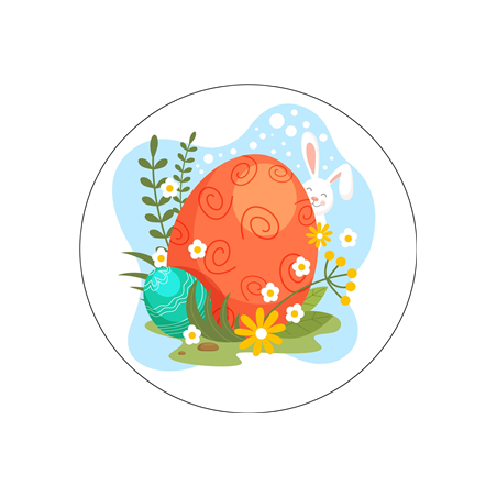 Badge métallique PAQUES - Diam 65mm