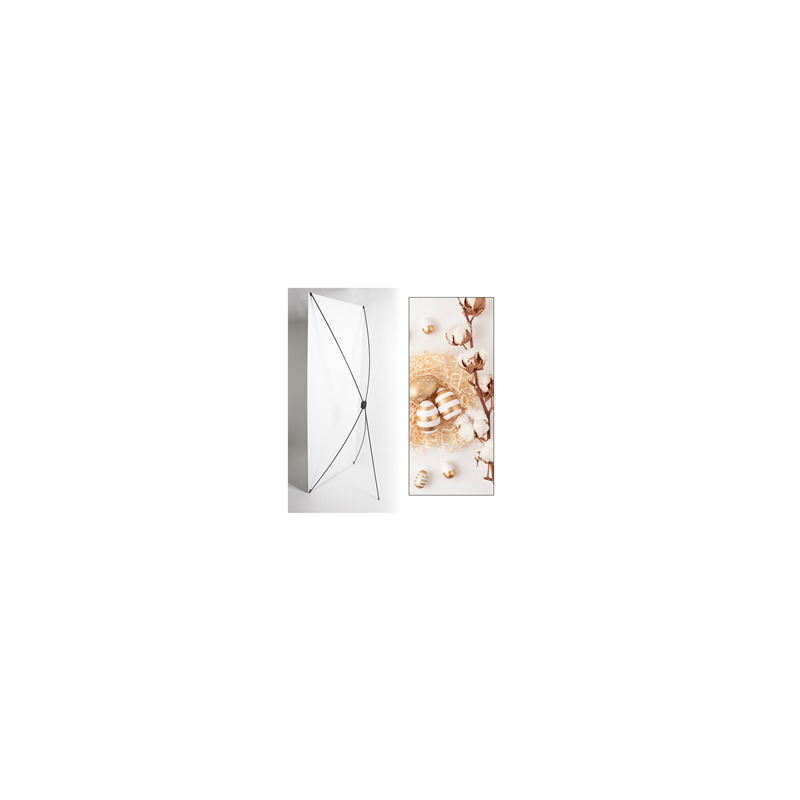 Kakemono Pâques Oeufs  et  Coton - 180 x 80 cm -Toile M1 avec structure X- Banner