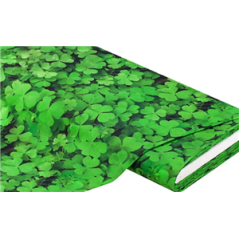 Tissu imprimé feuilles de trèfle coton - Larg. 160cm (vendu au mètre)