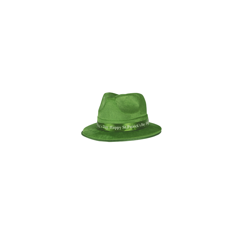 Chapeau borsalino St Patrick en feutrine verte (Taille adulte)