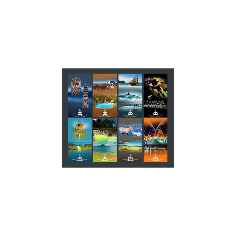 Affiches Nouvelle Zélande / Rugby x 8 - 50 x 70 cm recto*