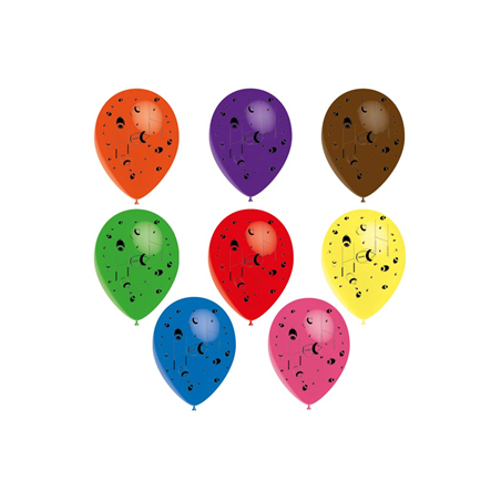 Ballon multicolore motif rugby x8 - Diam. 29cm