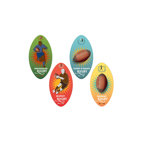 Mobiles Rugby Vintage x4 - carton - Haut. 38cm