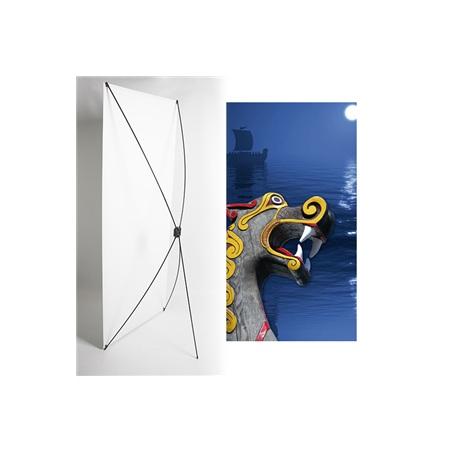 Kakemono Drakkar - 180 x 80 cm - Toile M1 avec structure  X- Banner