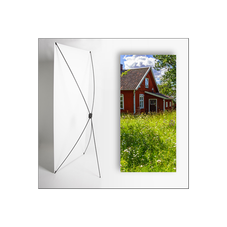 Kakemono scandinavie Maison - 180 x 80 cm - Toile M1 avec structure  X- Banner
