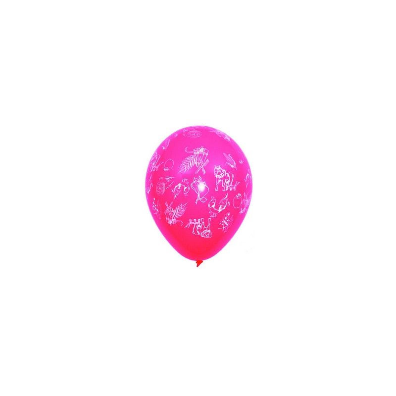 Ballon multicolore motif terroir x8 - Diam. 29cm