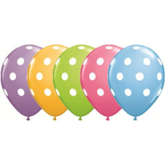 Ballon multicolore motif pois x8 - Diam. 29cm