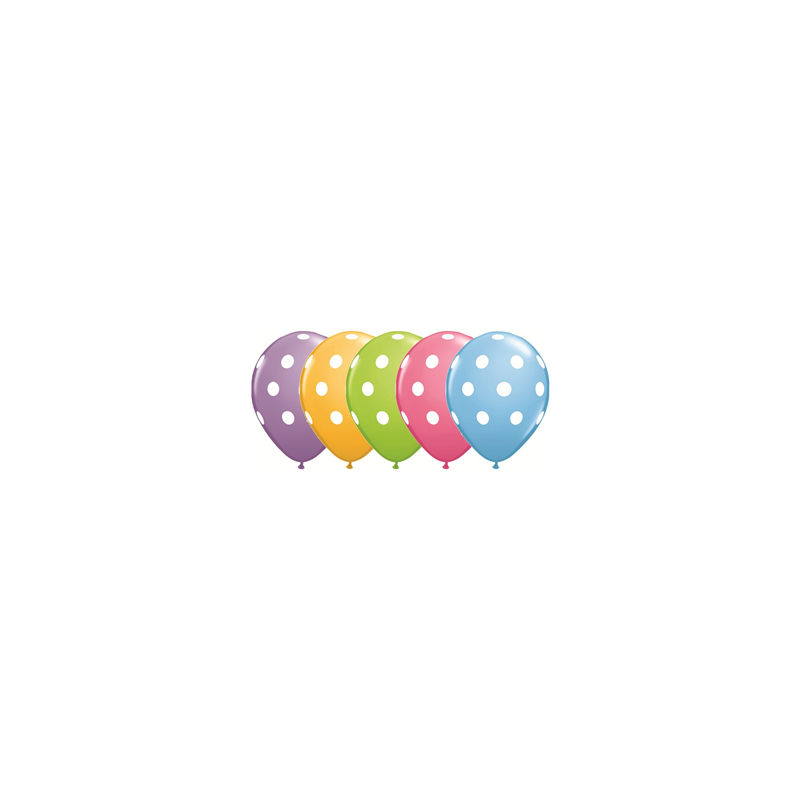 Ballon multicolore motif pois x8 - Diam. 29cm