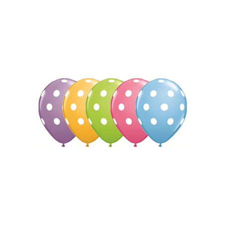 Ballon multicolore motif pois x8 - Diam. 29cm