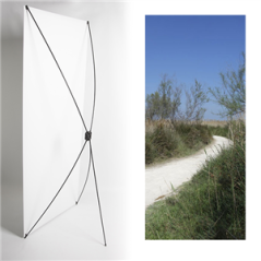 Kakemono chemin - 180 x 80 cm - Toile M1 avec structure  X- Banner