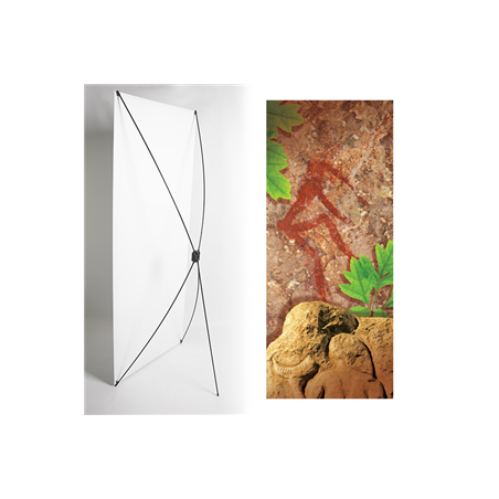 Kakemono Homme préhistoire - 180 x 80 cm - Toile M1 avec structure  X- Banner