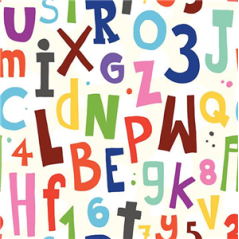 Tissu Alphabet coton - Larg. 140cm (vendu au mètre)