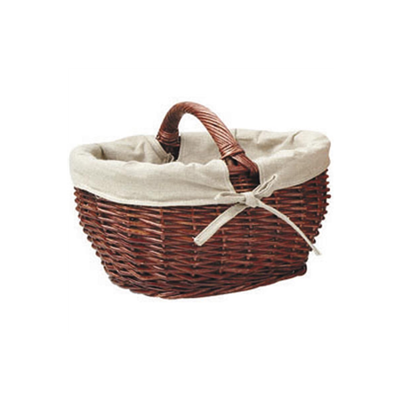 Panier en osier doublé de jute 50 x 33 x 30cm